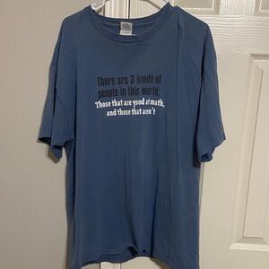 Blue Graphic Tee with Math Joke